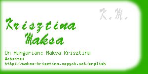 krisztina maksa business card